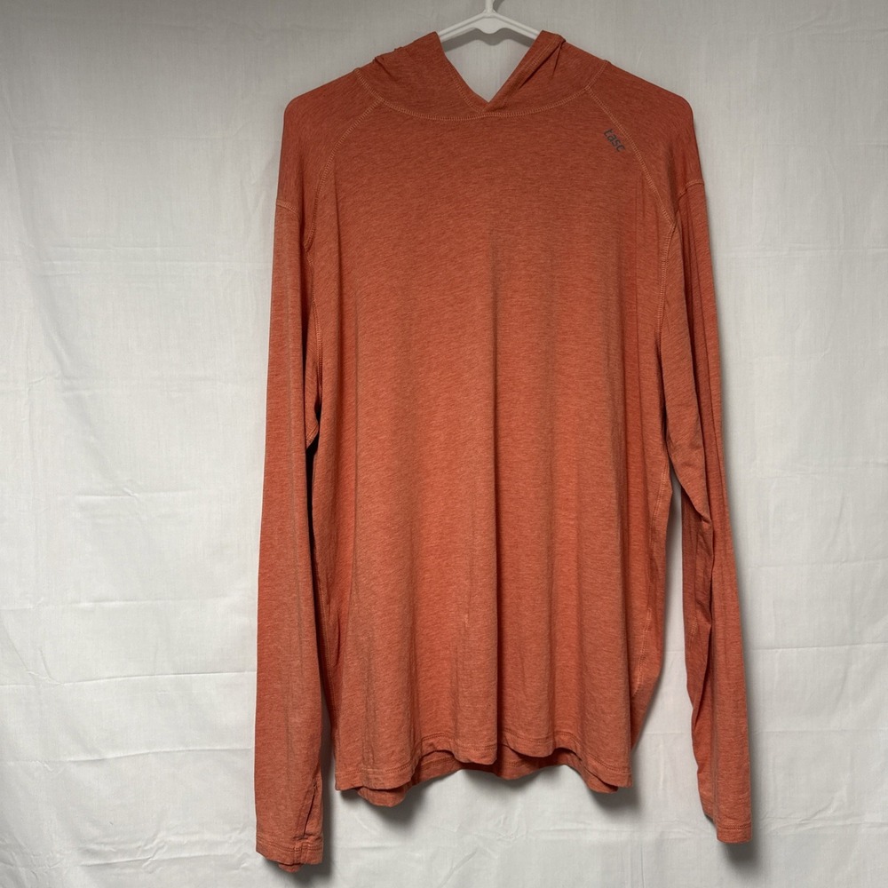 Tasc Mens XL Bamboo Performance Hooded Coral Long Sleeve Athleisure Hike Walk